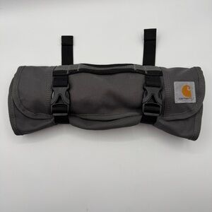 Carhartt Gray Roll-Up 18 Slot Tool Organizer Bag with Buckle Straps